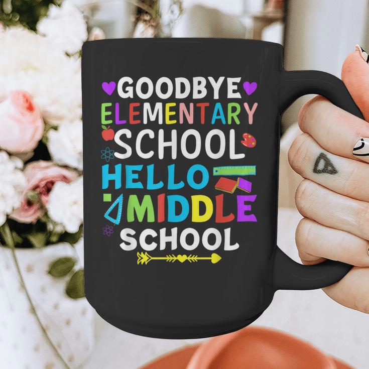 Graduation Shirt For 5th Grader Goodbye Hello Middle School Graphic Print Coffee Mug