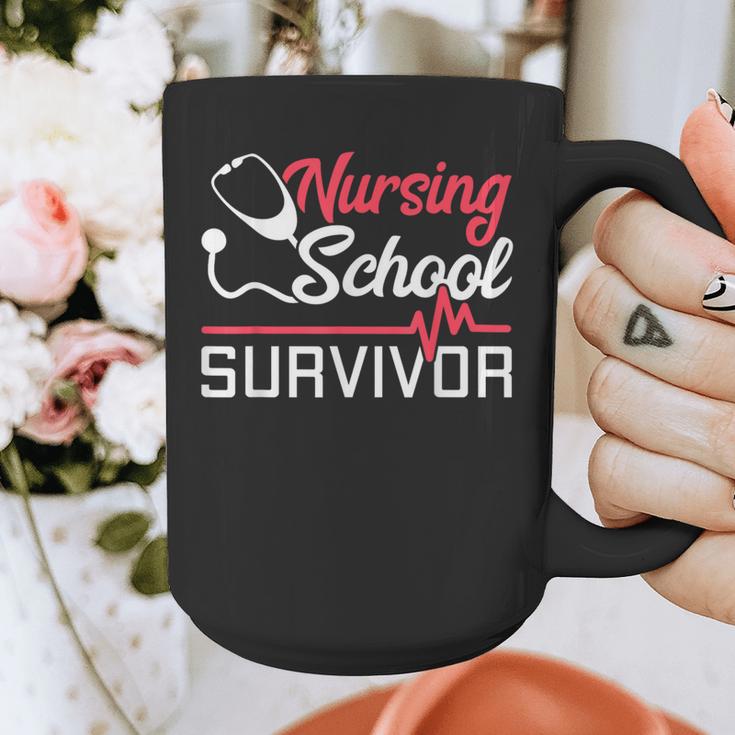 Graduation Shirt For Nurses Nursing School Survivor Tee Graphic Print Coffee Mug