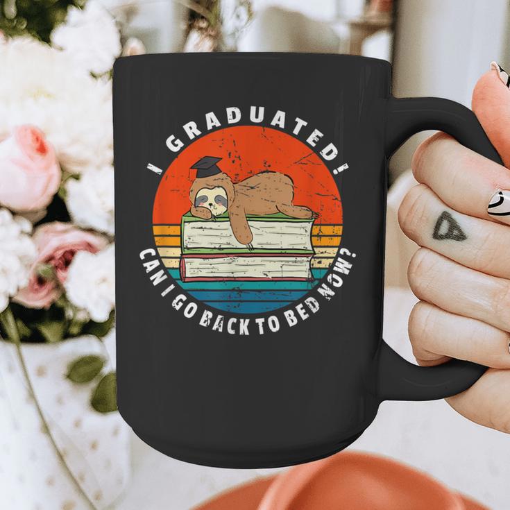Graduation Sloth Can I Go Back To Bed Now Vintage Graphic Print Coffee Mug