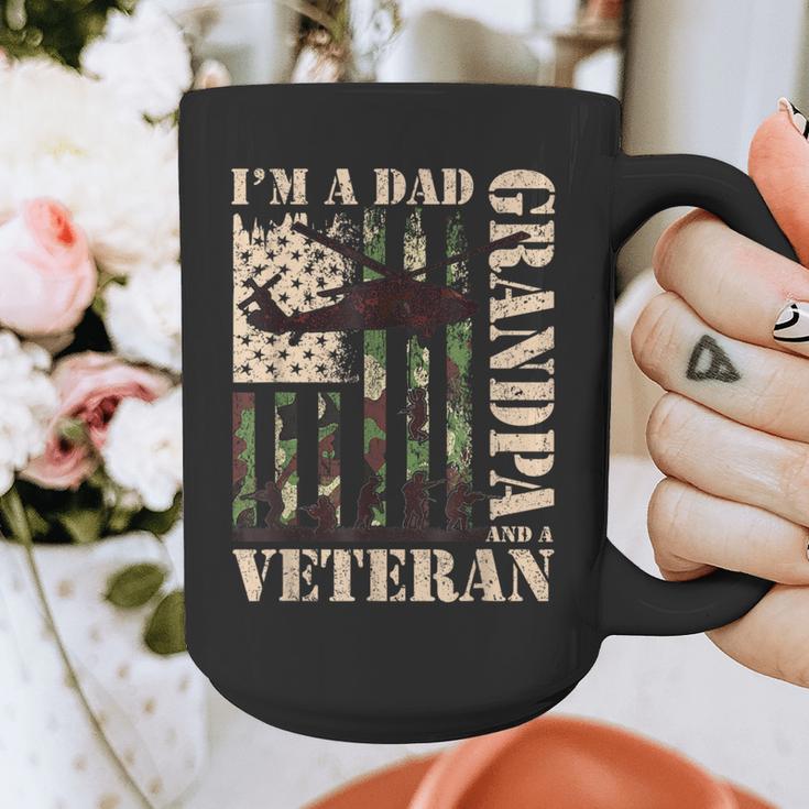 Grandpa Veteran Fathers Day Dad Veteran Camo American Flag Graphic Print Coffee Mug