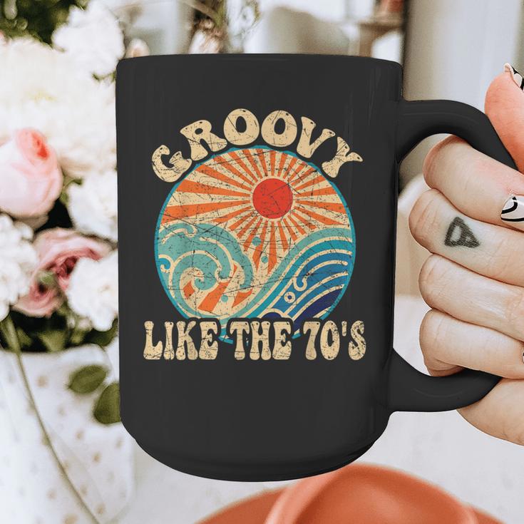 Groovy Like The 70s Aesthetic Nostalgia 1970's Retro Graphic Print Coffee Mug