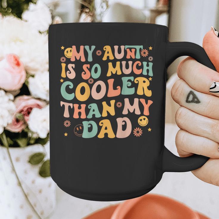 Groovy My Aunt Is So Much Cooler Than My Dad On Back Kids Graphic Print Coffee Mug