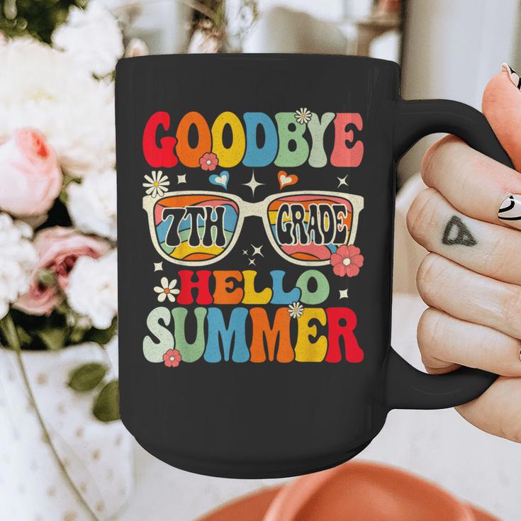 Groovy Goodbye 7th Grade Graduation Hello Summer Kids Graphic Print Coffee Mug