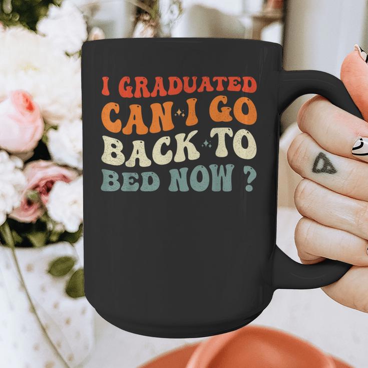 Groovy I Graduated Can I Go Back To Bed Now Graduation Graphic Print Coffee Mug