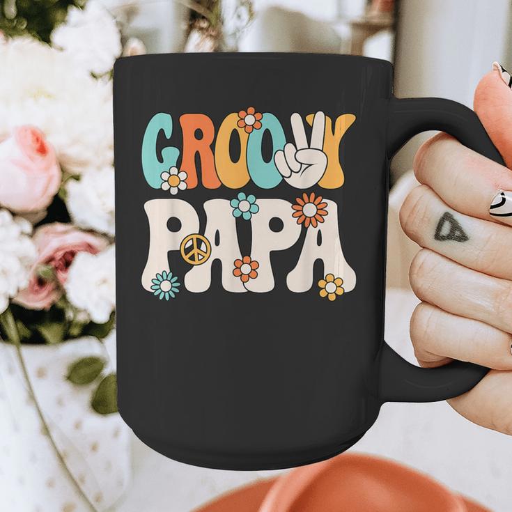Groovy Papa Dad Retro Hippie 60s 70s Party Outfit Men Graphic Print Coffee Mug