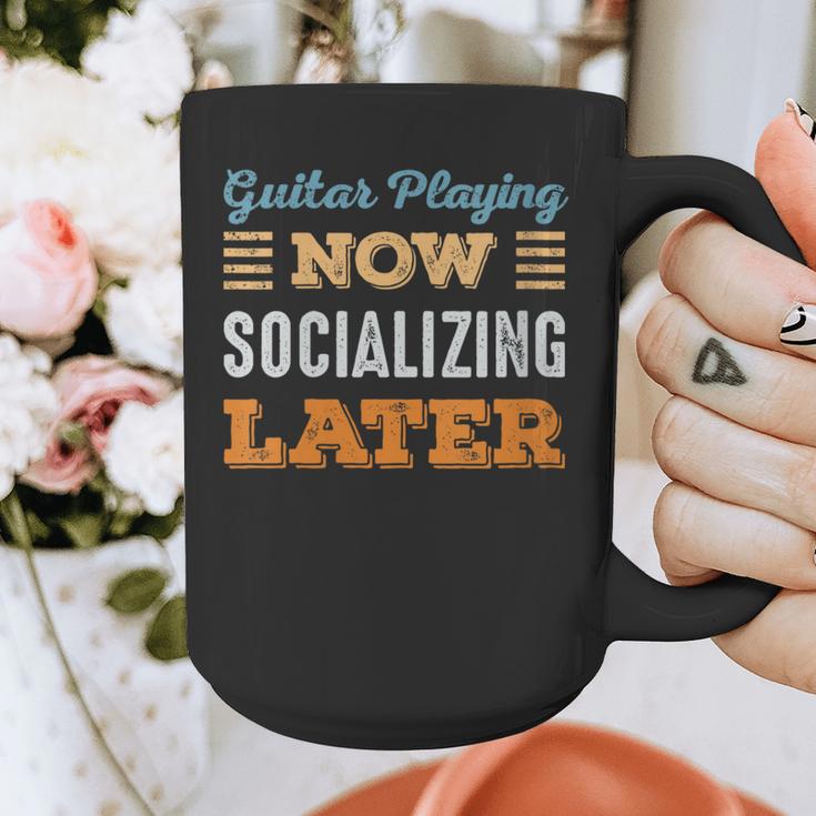 Guitar Playing Now Minimal Socializing Introvert Vintage Graphic Print Coffee Mug Guitar Playing Now Minimal Socializing Introvert Vintage Graphic Print Coffee Mug
