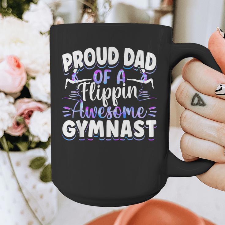 Gymnastics Watercolor Proud Dad Of A Flippin Awesome Gymnast Graphic Print Coffee Mug Gymnastics Watercolor Proud Dad Of A Flippin Awesome Gymnast Graphic Print Coffee Mug
