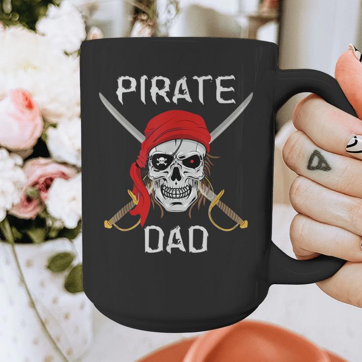 Halloween Pirate Skull Apparel Pirate Dad V-Neck Short Sleeve Cotton 100 T-Shirt Small Graphic Print Coffee Mug