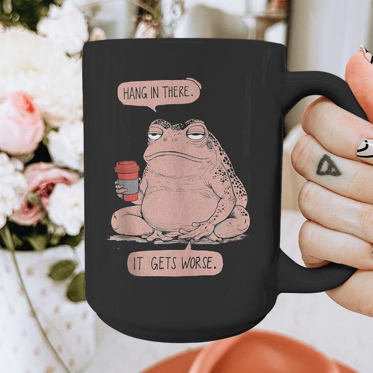Hang In There It Gets Worse Introverts Anti Valentines Day Graphic Print Coffee Mug