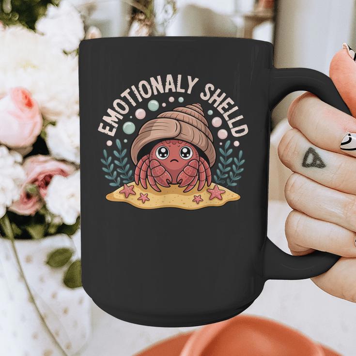 Hermit Crab Saying Emotionally Shelled Introvert Humor Graphic Print Coffee Mug