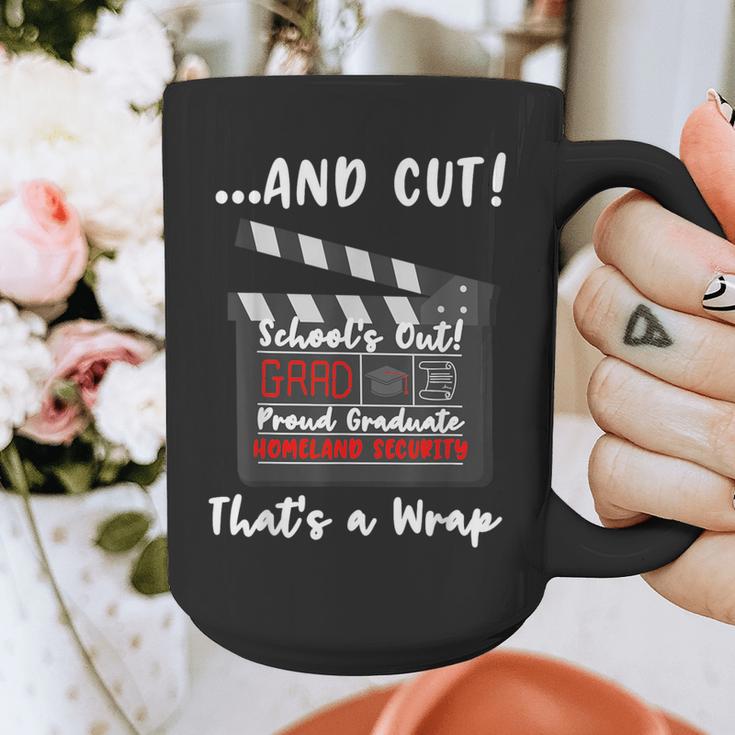Homeland Security Degree Graduation Film Clapper Graphic Print Coffee Mug