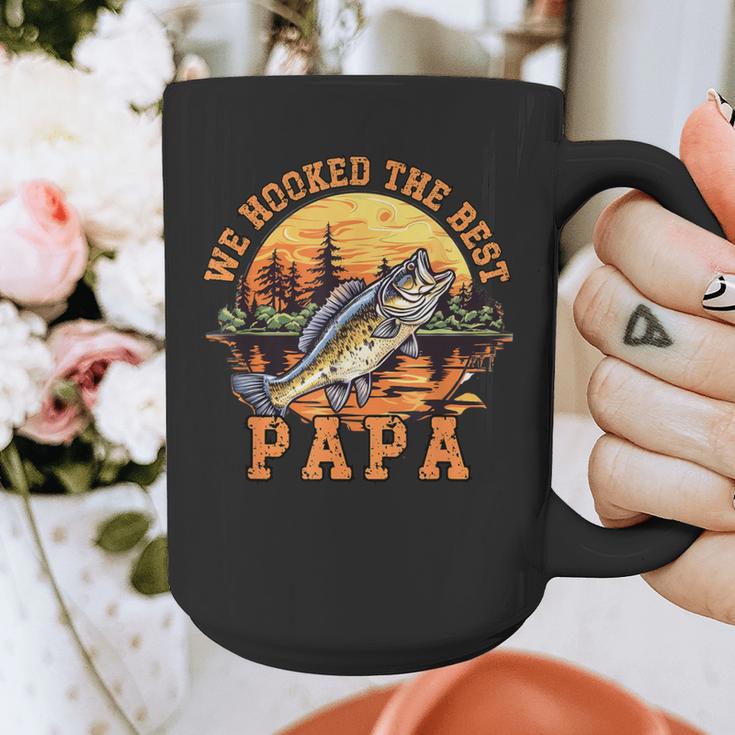 We Hooked The Best Papa Ever Fishing Dad Papa's Day Graphic Print Coffee Mug