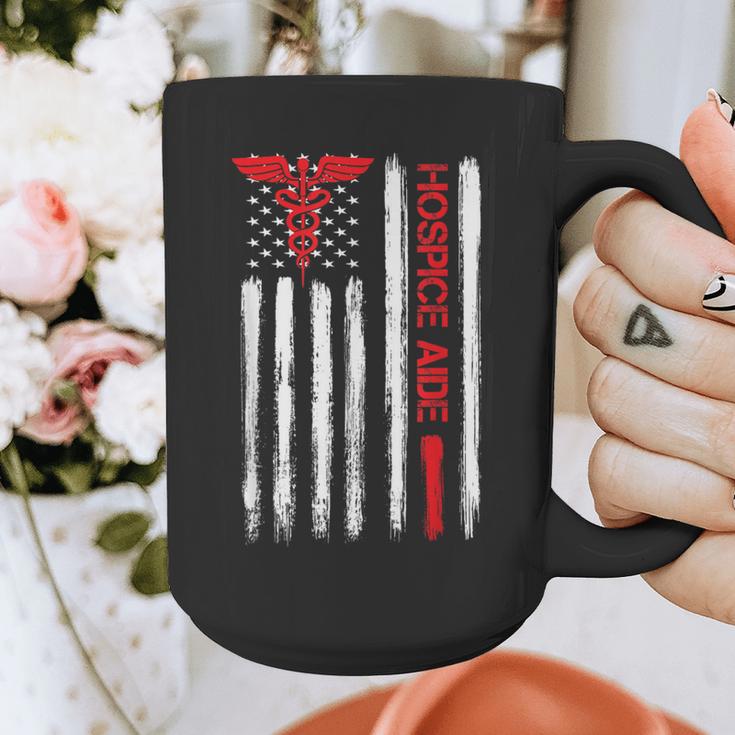 Hospice Aide American Flag Nurses Graduation Medical Graphic Print Coffee Mug