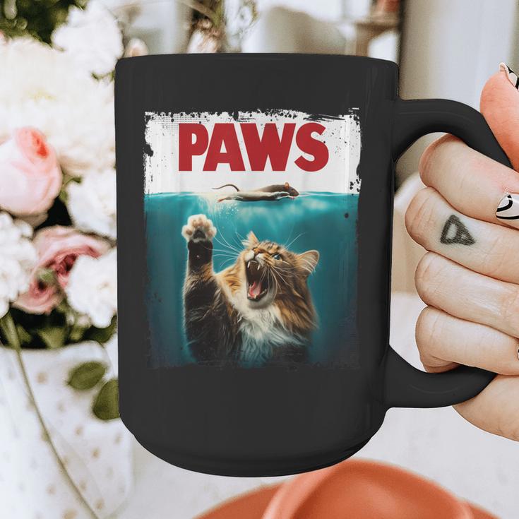 Humorous Paws Parody Cat Mouse For Cat Lover Cat Mom Cat Dad Graphic Print Coffee Mug