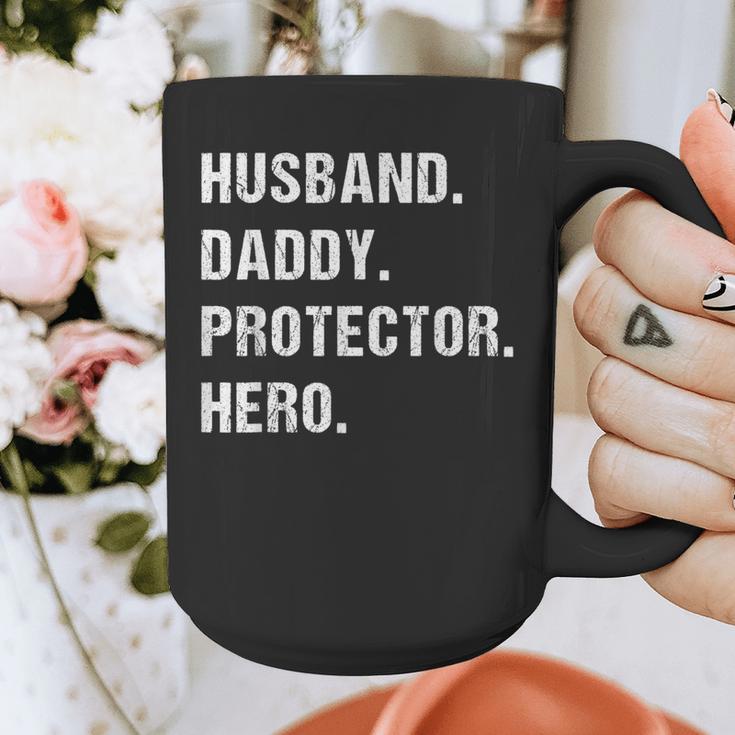 Husband Daddy Protector Hero For Dad Wife Small Graphic Print Coffee Mug