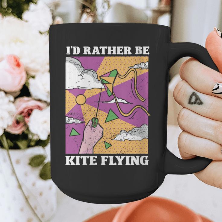 I'd Rather Be Kite Flying Throwback Hobby Memory Kite Graphic Print Coffee Mug