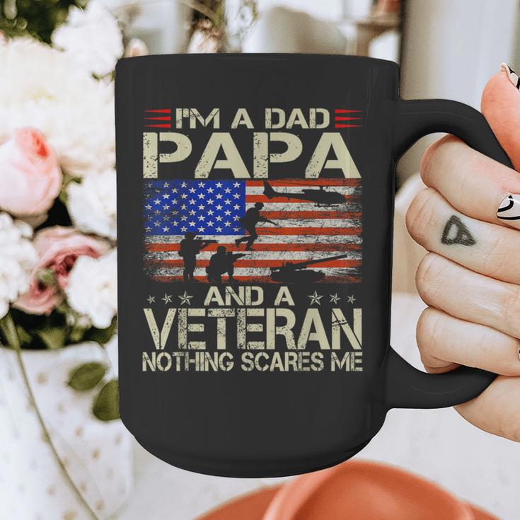 I'm A Dad Papa And Veteran Retro Dad Papa Grandpa Graphic Print Coffee Mug
