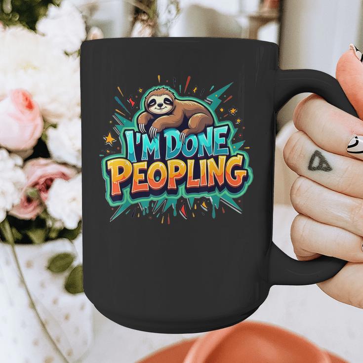 I'm Done Peopling Introvert Sloth Graphic Print Coffee Mug I'm Done Peopling Introvert Sloth Graphic Print Coffee Mug