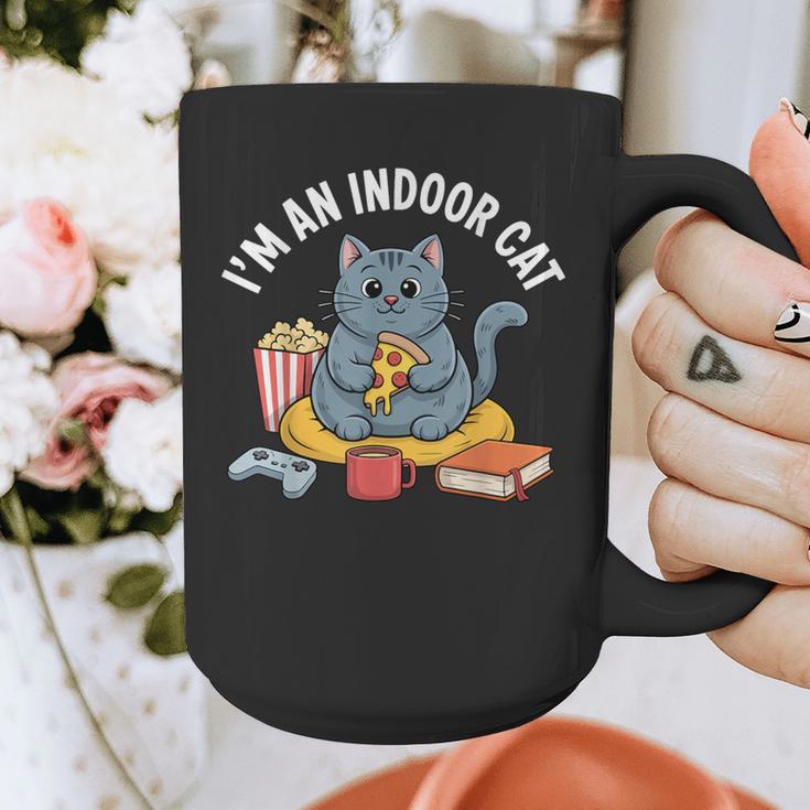 I'm An Indoor Cat Introvert Pizza Popcorn Book Gamer Cat Graphic Print Coffee Mug I'm An Indoor Cat Introvert Pizza Popcorn Book Gamer Cat Graphic Print Coffee Mug