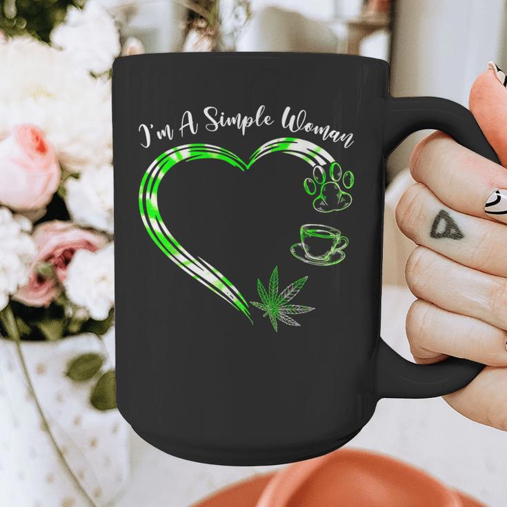 I'm A Simples Woman Loves Weed Coffee And Dog Dad Mom Graphic Print Coffee Mug