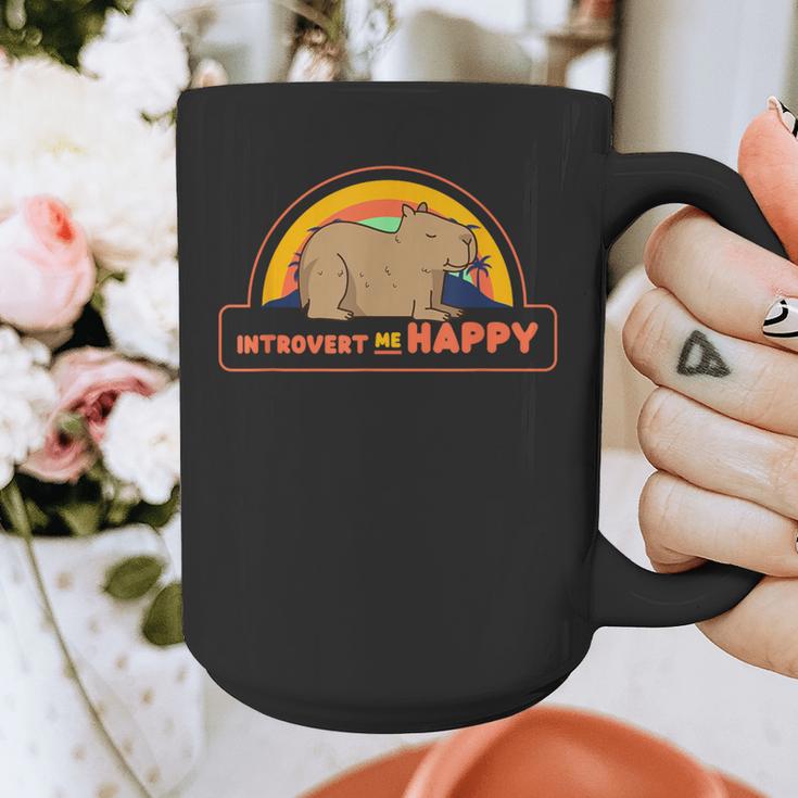 Introvert Me Happy Retro Sunset Capybara Tee Graphic Print Coffee Mug Introvert Me Happy Retro Sunset Capybara Tee Graphic Print Coffee Mug