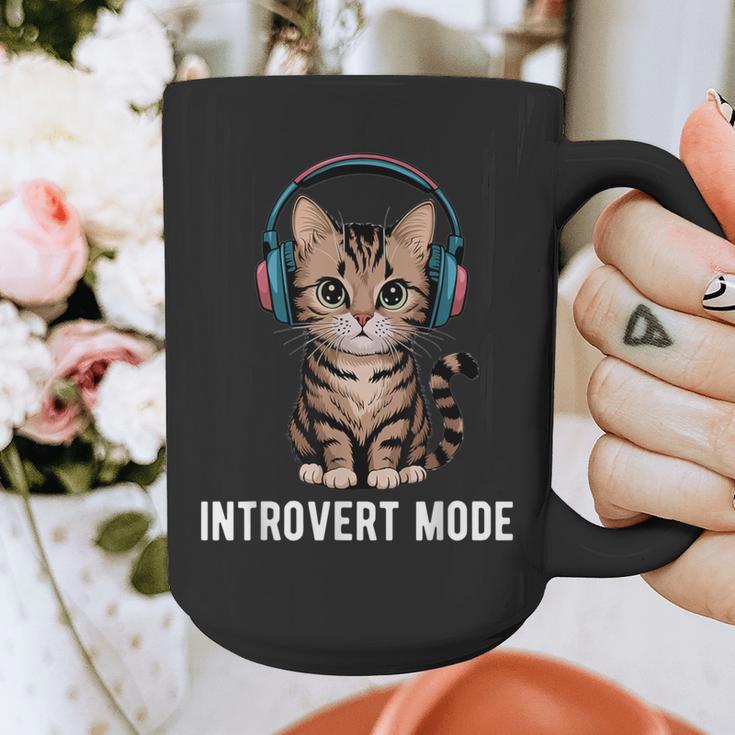 Introvert Mode Cat With Headphones Kitten Lover Graphic Print Coffee Mug Introvert Mode Cat With Headphones Kitten Lover Graphic Print Coffee Mug