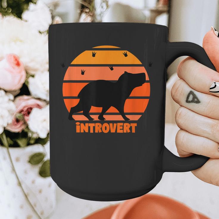 Introvert Retro Sunset Capybara Tee Graphic Print Coffee Mug