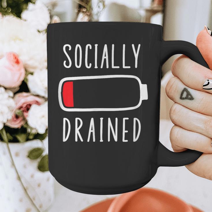 Introvert Socially Drained Battery Graphic Print Coffee Mug