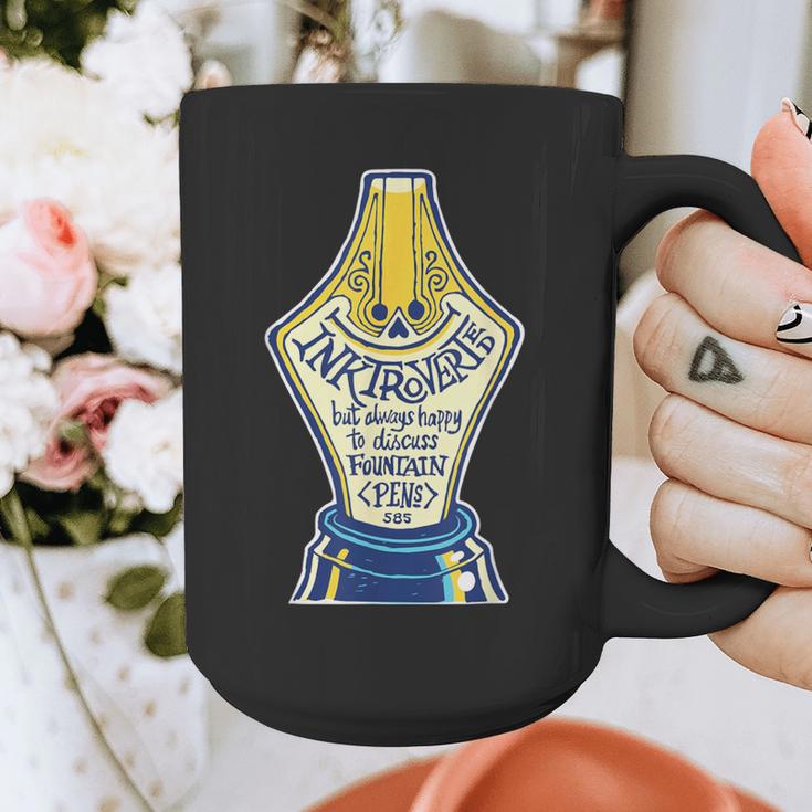 Introverted Fountain Pen Enthusiast Smiling Face Graphic Print Coffee Mug Introverted Fountain Pen Enthusiast Smiling Face Graphic Print Coffee Mug