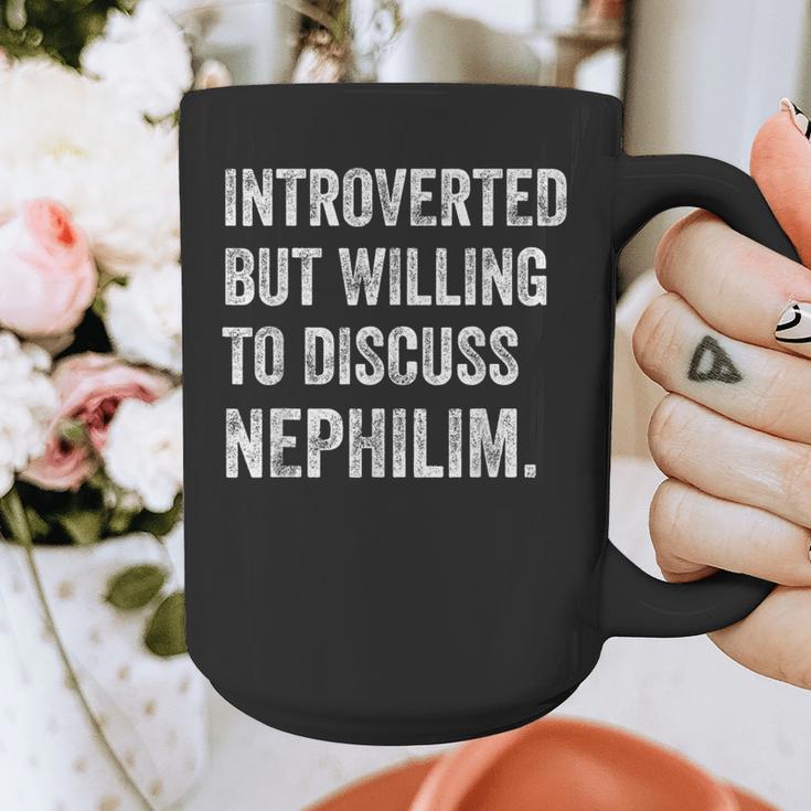Introverted But Ready To Discuss Nephilim Humor Graphic Print Coffee Mug Introverted But Ready To Discuss Nephilim Humor Graphic Print Coffee Mug