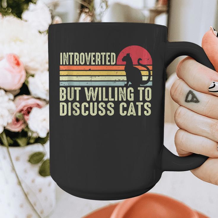 Introverted But Willing To Discuss Cats Kitten Pet Lover Graphic Print Coffee Mug Introverted But Willing To Discuss Cats Kitten Pet Lover Graphic Print Coffee Mug