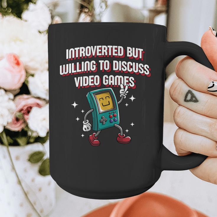 Introverted But Willing To Discuss Video Games Introvert Graphic Print Coffee Mug