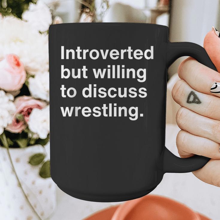 Introverted But Willing To Discuss Wrestling Introverts Graphic Print Coffee Mug