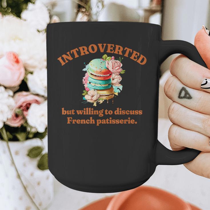 Introvert's Passion For French Patisserie Macarons Graphic Print Coffee Mug