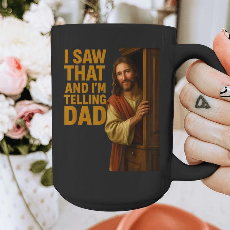Jesus I Saw That I'm Telling Dad Religious Graphic Print Coffee Mug