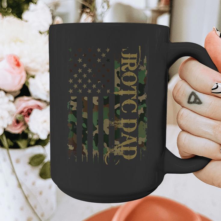 JROTC Dad United States Distressed Camo w US Flag Graphic Print Coffee Mug