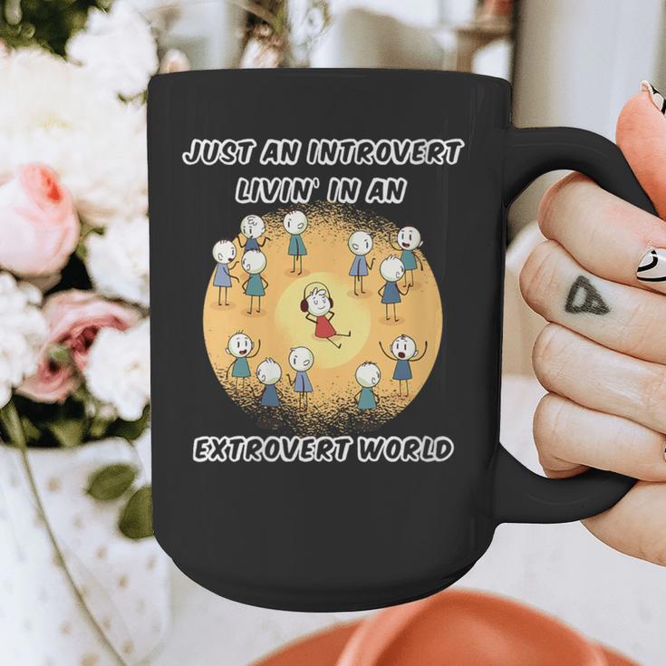 Just An Introvert Living In An Extrovert World Stickmen Graphic Print Coffee Mug Just An Introvert Living In An Extrovert World Stickmen Graphic Print Coffee Mug