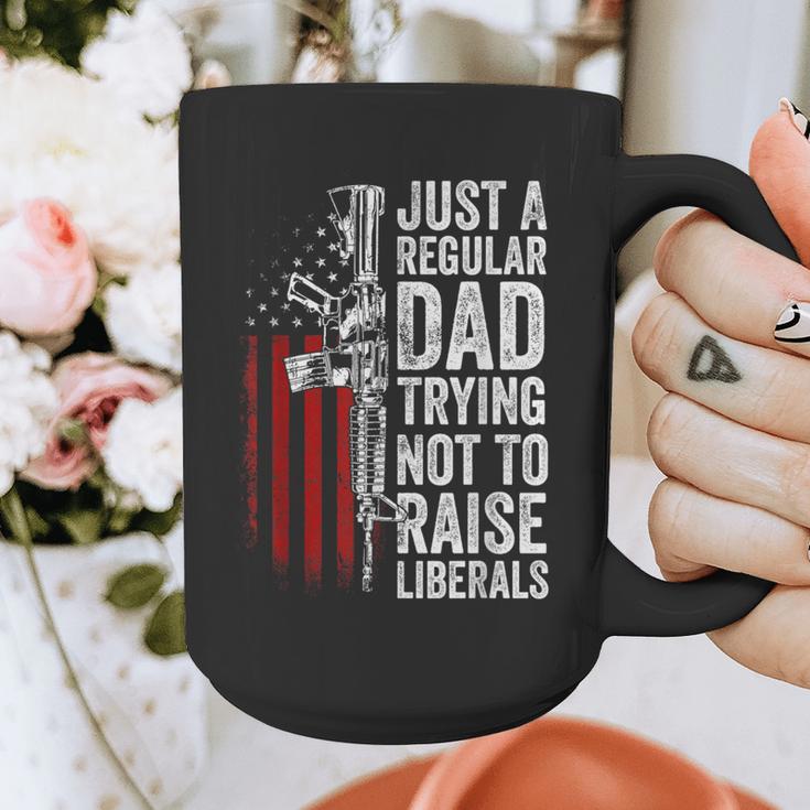 Just A Regular Dad Trying Not To Raise Liberals Father's Day Graphic Print Coffee Mug Just A Regular Dad Trying Not To Raise Liberals Father's Day Graphic Print Coffee Mug