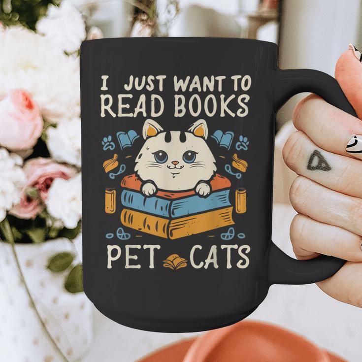 I Just Want To Read Books And Pet Cats Introvert Graphic Print Coffee Mug I Just Want To Read Books And Pet Cats Introvert Graphic Print Coffee Mug