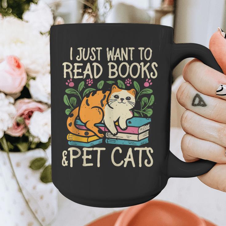 I Just Want To Read Books And Pet Cats Introvert Graphic Print Coffee Mug