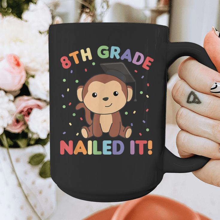 Kids 8th Grade Nailed It Monkey Graduation Graphic Print Coffee Mug