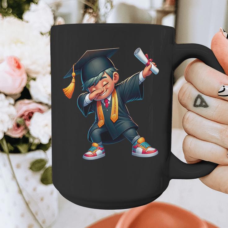 Kids Boys Grad Dabbing Graduation Class Of 2025 Graphic Print Coffee Mug