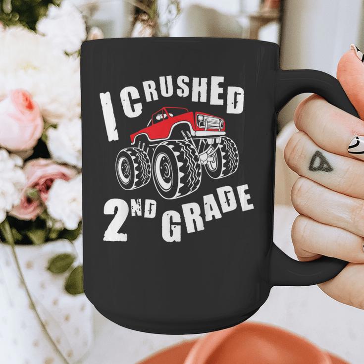 Kids I Crushed 2nd Grade Monster Truck School Graduation Graphic Print Coffee Mug