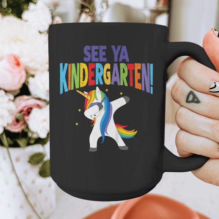 Kids Dabbing Unicorn Kindergarten Graduation See Ya Graphic Print Coffee Mug