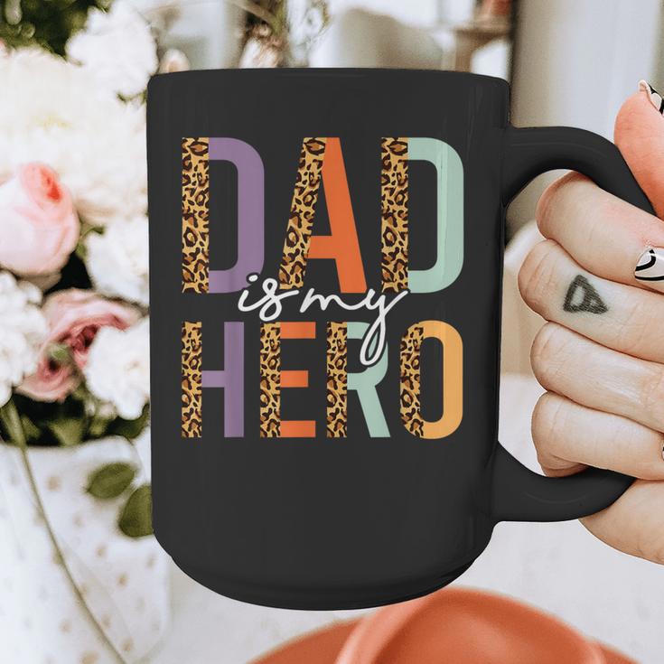 Kids Fathers Day Shirt For Son Daughter My Dad Is My Hero Graphic Print Coffee Mug