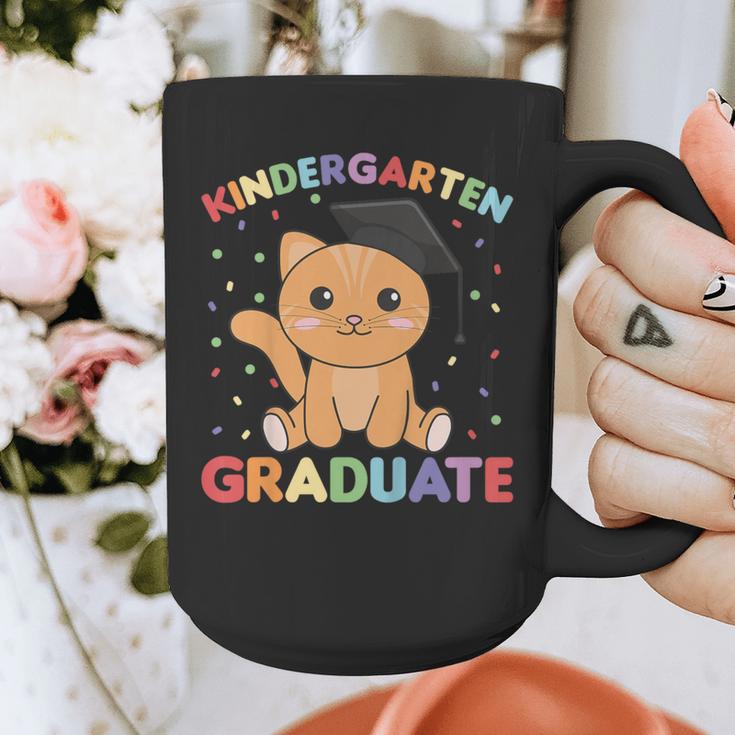 Kids Kindergarten Graduate Cat Graduation Graphic Print Coffee Mug