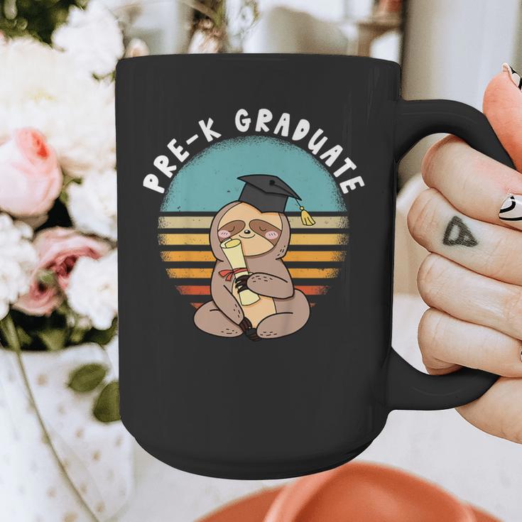 Kids Pre-K Graduate Sloth Cap And Gown Cute Preschool Graduation Graphic Print Coffee Mug