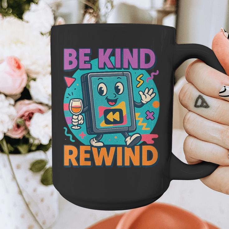 Be Kind Rewind 90s VHS Nostalgia Retro Graphic Print Coffee Mug