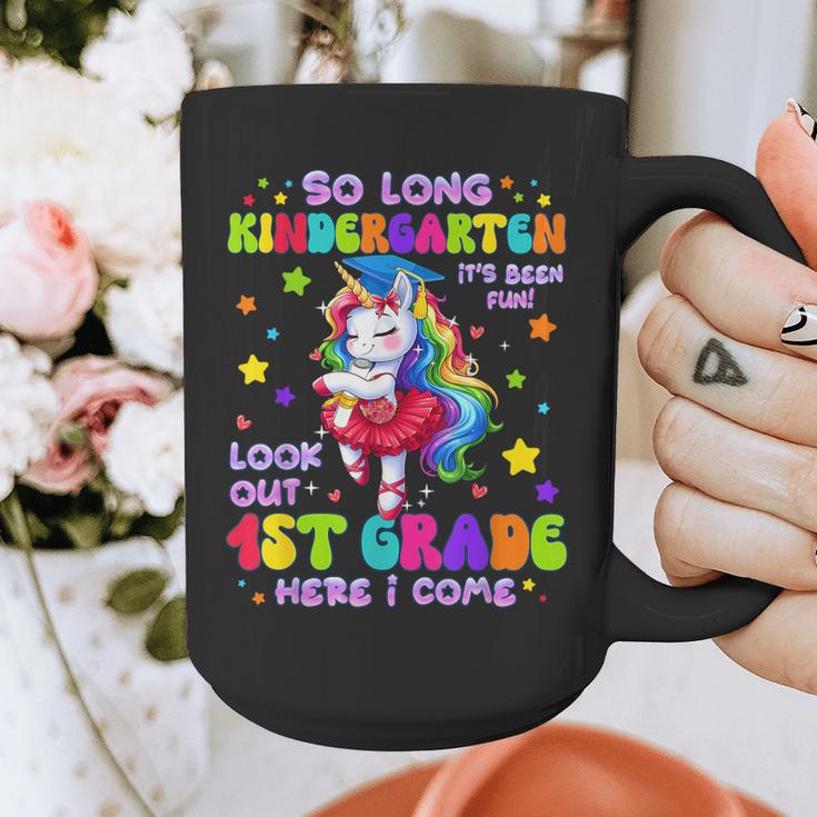 Kindergarten Graduation 2025 Graduate Girls Unicorn 1st Grad Graphic Print Coffee Mug