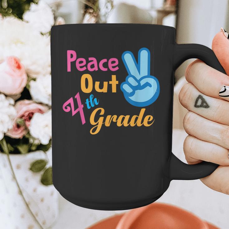 Last Day Of School Peace Out Grade 4 Graduation Kids Graphic Print Coffee Mug